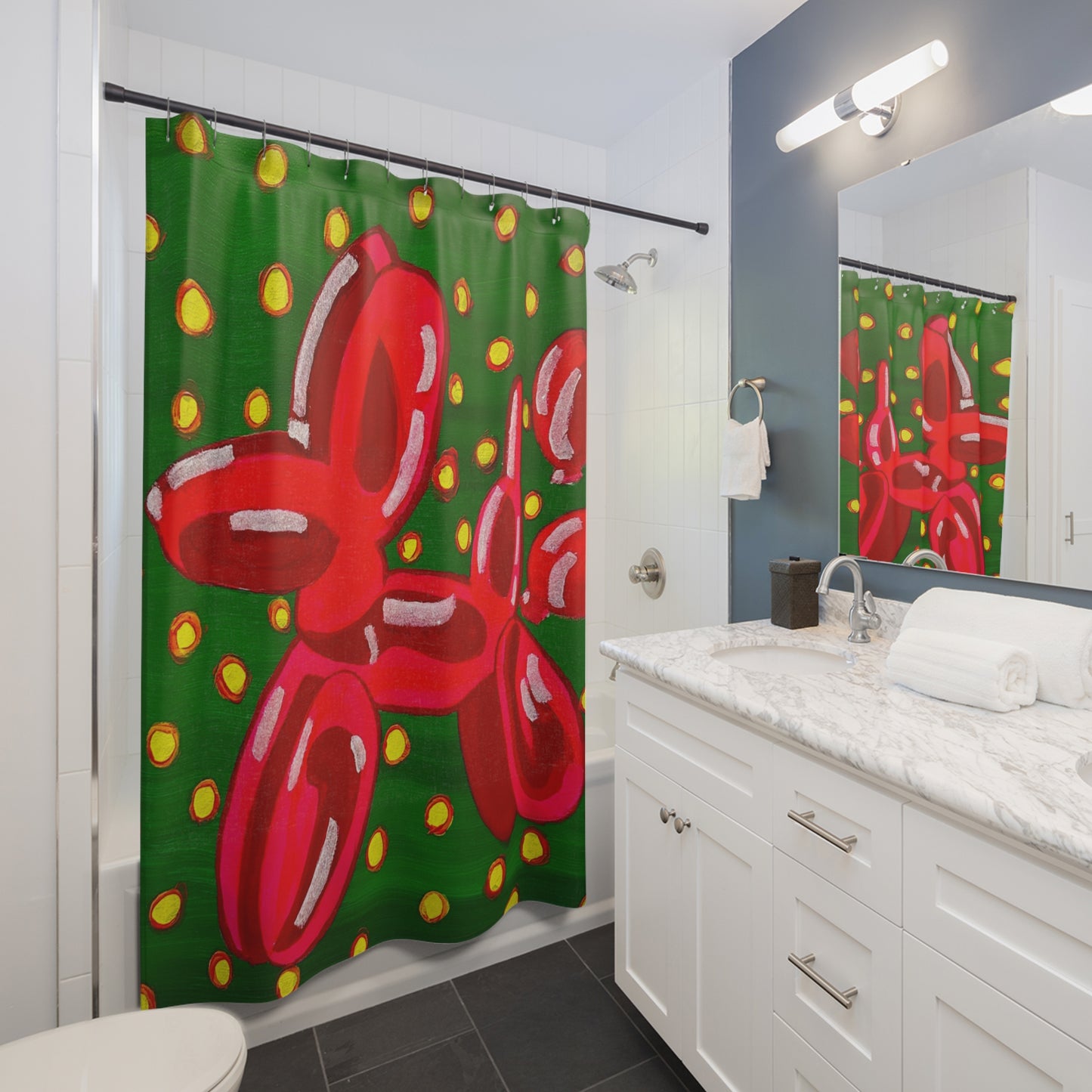 Shower Curtains Gas Passing Balloon Dogs