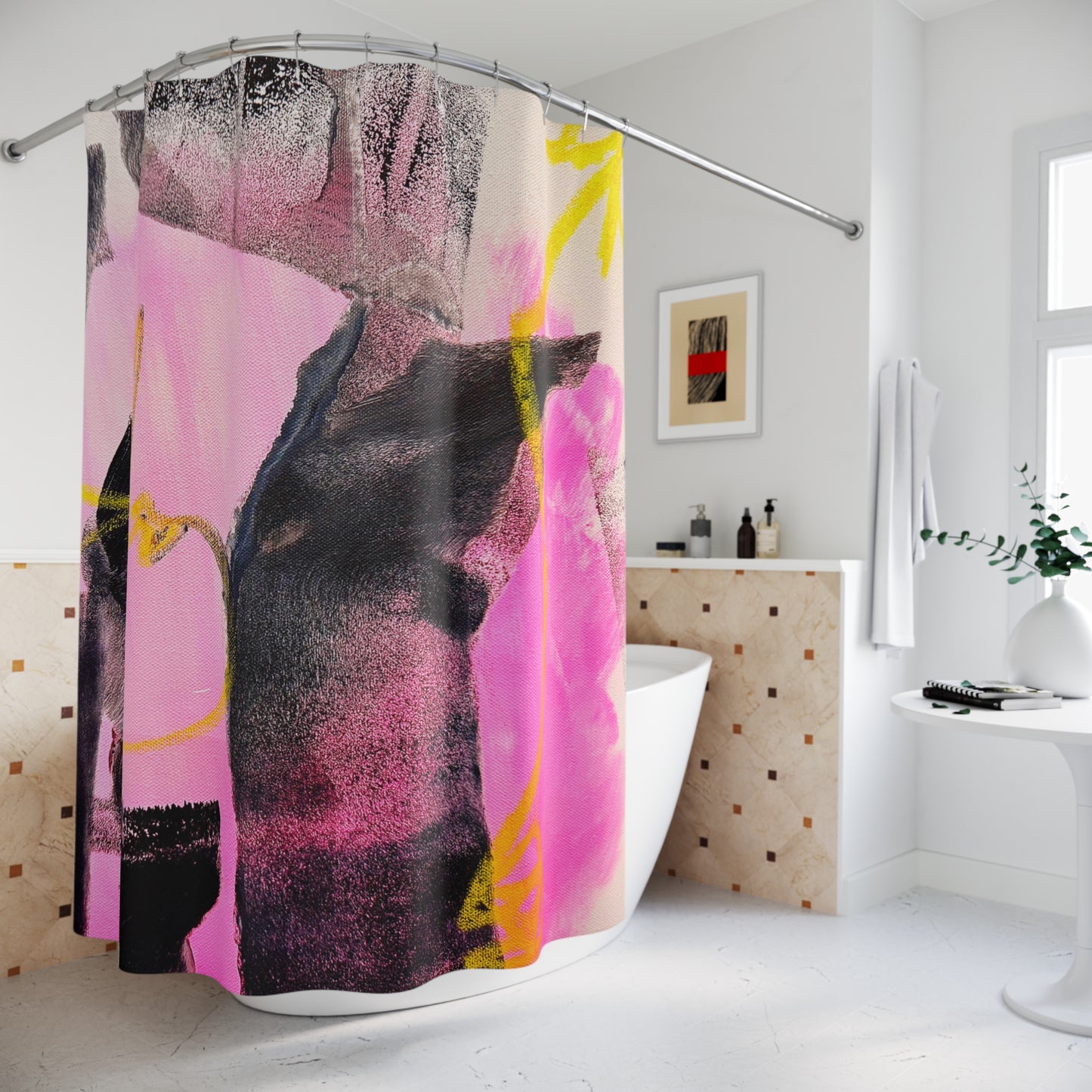 AbstractPink Shower Curtain