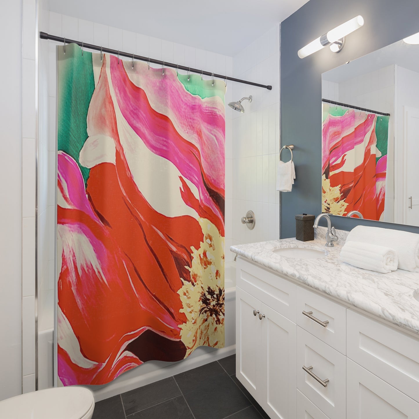 Shower Curtains Vintage Flower in Bloom