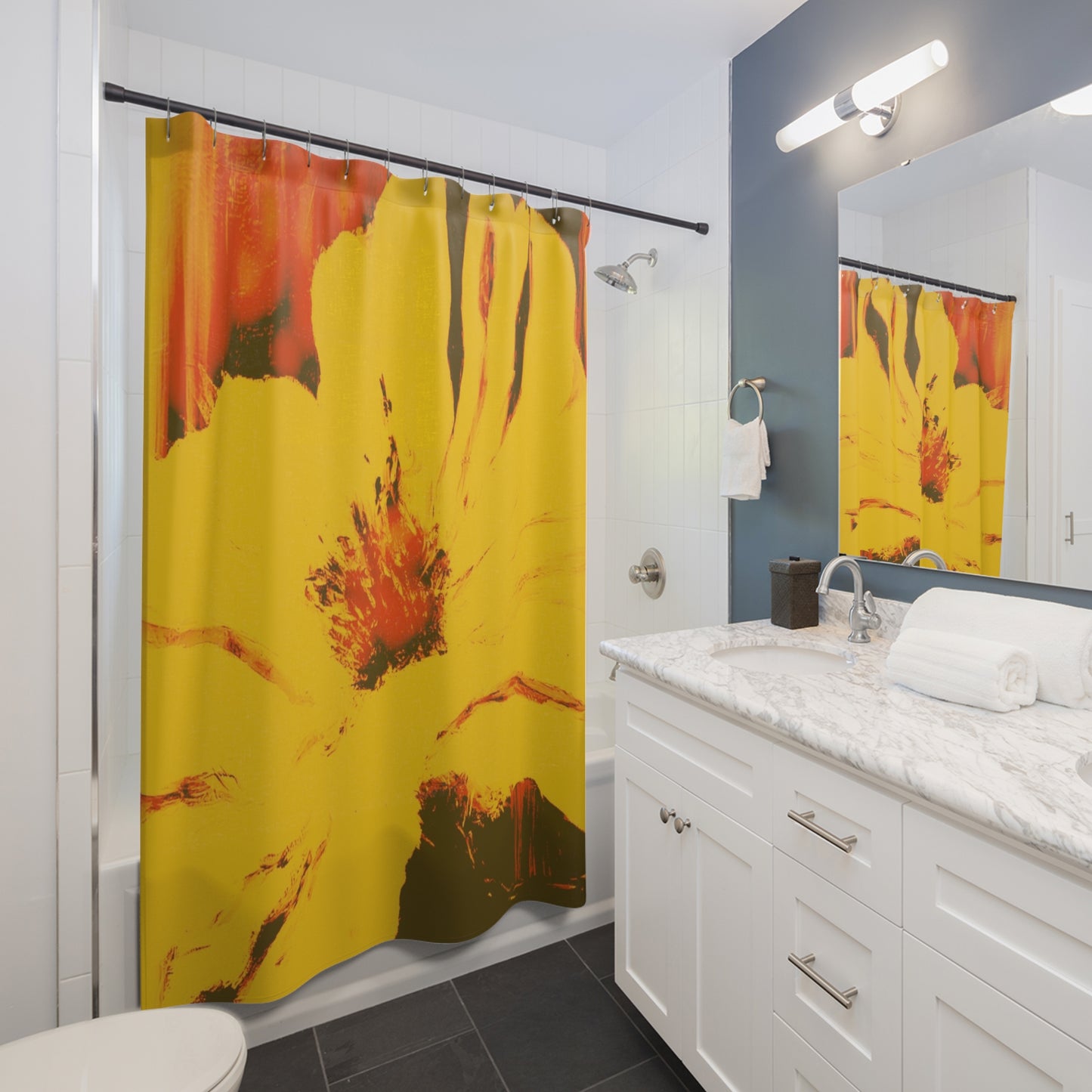 Yellow Shower Curtain - Mellow Yellow Design